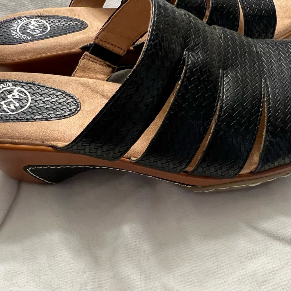 White Mountain Black Woven Mules - Picture 4 of 7